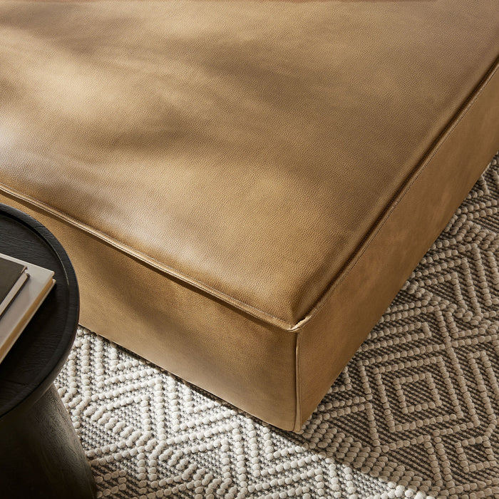 Restore Vegan Leather Modular Ottoman Toast