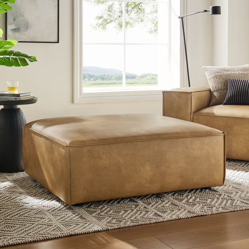 Restore Vegan Leather Modular Ottoman Toast