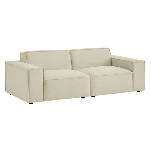 Restore 2-Piece Performance Fabric Upholstered Modular Loveseat Ecru
