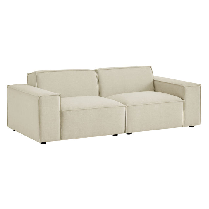 Restore 2-Piece Performance Fabric Upholstered Modular Loveseat Ecru