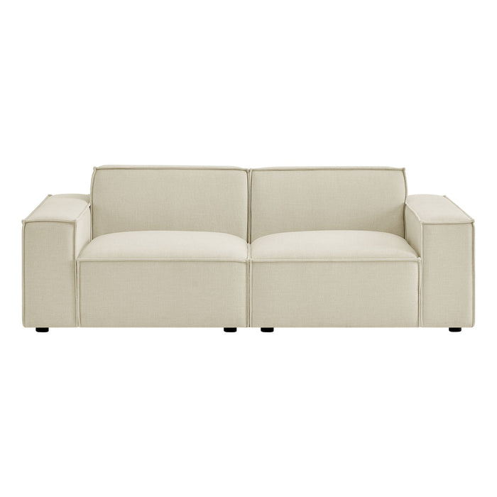 Restore 2-Piece Performance Fabric Upholstered Modular Loveseat Ecru