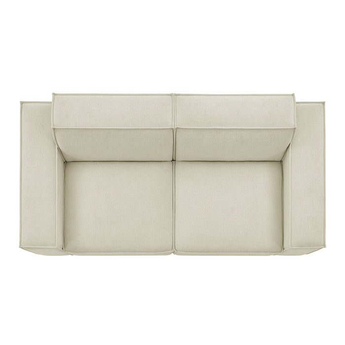 Restore 2-Piece Performance Fabric Upholstered Modular Loveseat Ecru