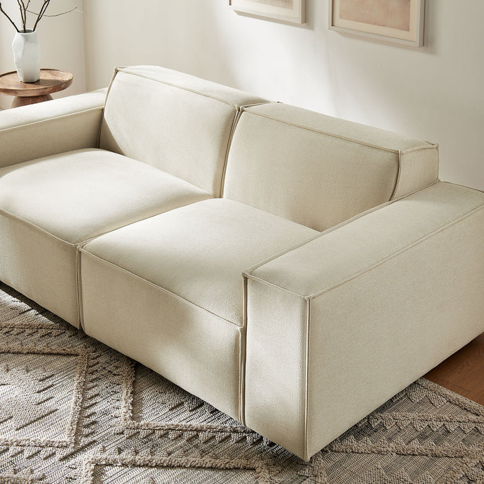 Restore 2-Piece Performance Fabric Upholstered Modular Loveseat Ecru