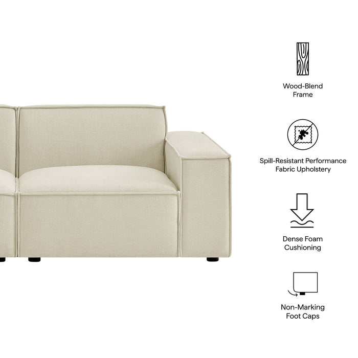 Restore 2-Piece Performance Fabric Upholstered Modular Loveseat Ecru