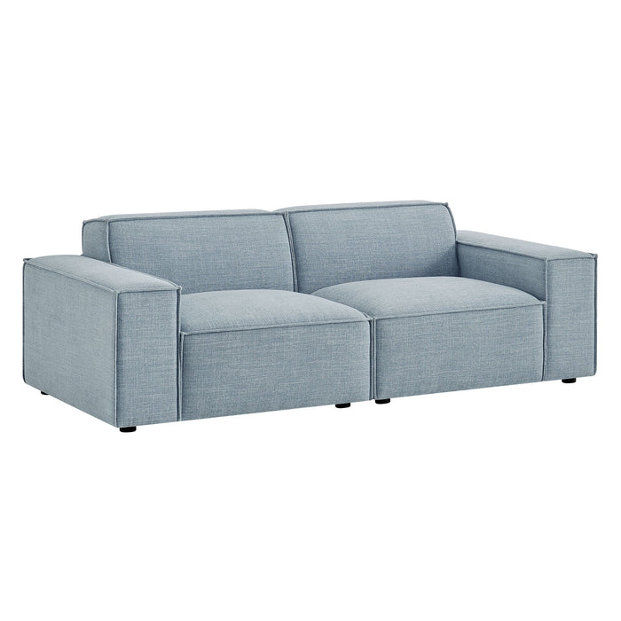 Restore 2-Piece Performance Fabric Upholstered Modular Loveseat Sky Blue