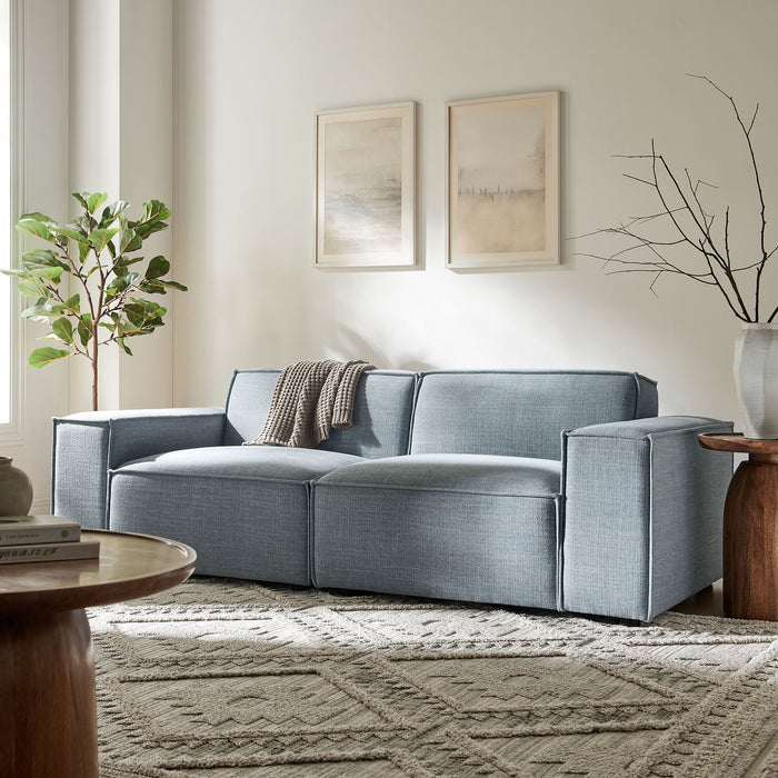 Restore 2-Piece Performance Fabric Upholstered Modular Loveseat Sky Blue