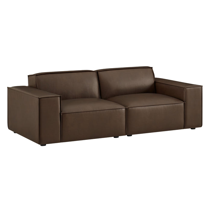 Restore 2-Piece Vegan Leather Modular Loveseat Espresso