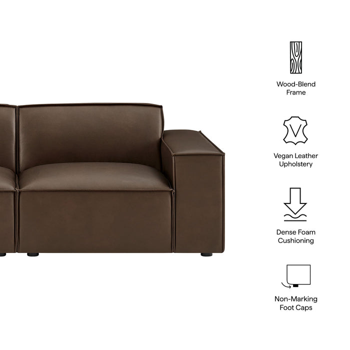 Restore 2-Piece Vegan Leather Modular Loveseat Espresso