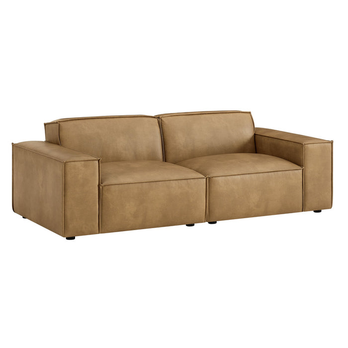 Restore 2-Piece Vegan Leather Modular Loveseat Toast