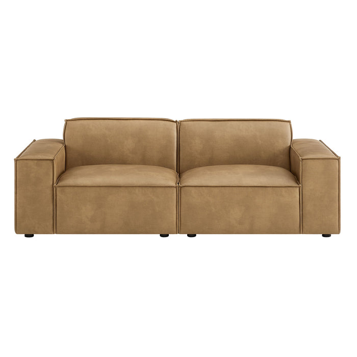 Restore 2-Piece Vegan Leather Modular Loveseat Toast