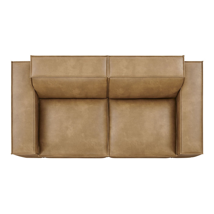 Restore 2-Piece Vegan Leather Modular Loveseat Toast