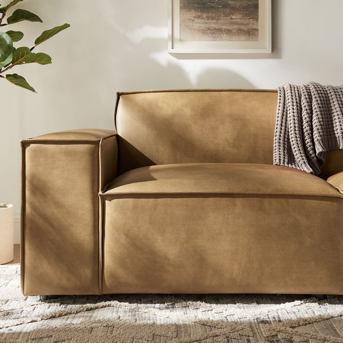 Restore 2-Piece Vegan Leather Modular Loveseat Toast