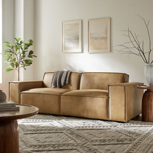 Restore 2-Piece Vegan Leather Modular Loveseat Toast