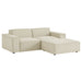 Restore 3-Piece Performance Fabric Upholstered Modular Loveseat with Ottoman Ecru