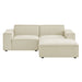 Restore 3-Piece Performance Fabric Upholstered Modular Loveseat with Ottoman Ecru