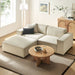Restore 3-Piece Performance Fabric Upholstered Modular Loveseat with Ottoman Ecru