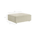 Restore 3-Piece Performance Fabric Upholstered Modular Loveseat with Ottoman Ecru