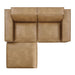 Restore 3-Piece Vegan Leather Modular Loveseat with Ottoman Toast