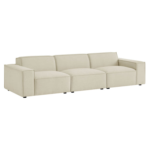 Restore 3-Piece Performance Fabric Upholstered Modular Sofa Set Ecru