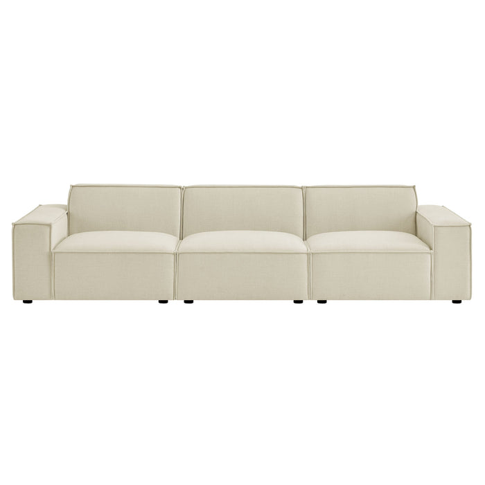 Restore 3-Piece Performance Fabric Upholstered Modular Sofa Set Ecru