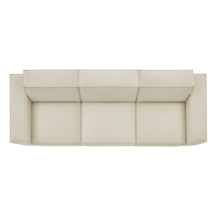 Restore 3-Piece Performance Fabric Upholstered Modular Sofa Set Ecru
