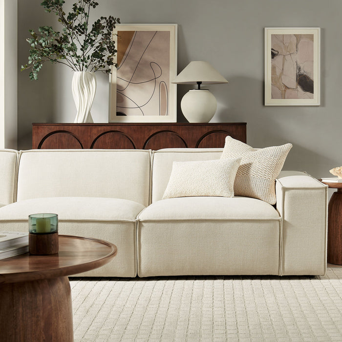 Restore 3-Piece Performance Fabric Upholstered Modular Sofa Set Ecru