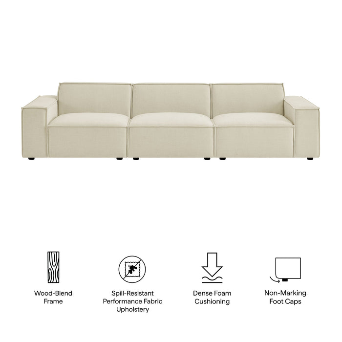 Restore 3-Piece Performance Fabric Upholstered Modular Sofa Set Ecru