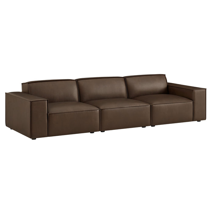 Restore 3-Piece Vegan Leather Modular Sofa Set Espresso