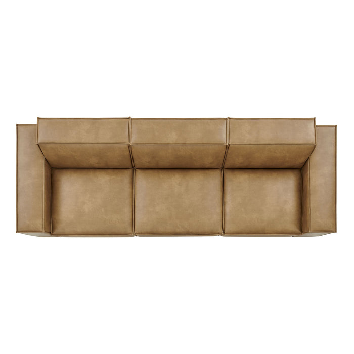 Restore 3-Piece Vegan Leather Modular Sofa Set Toast