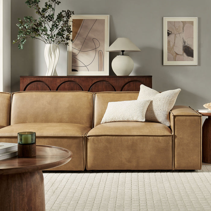 Restore 3-Piece Vegan Leather Modular Sofa Set Toast