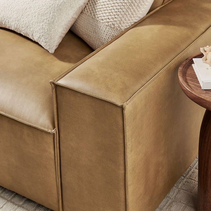 Restore 3-Piece Vegan Leather Modular Sofa Set Toast