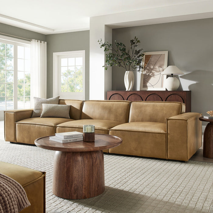 Restore 3-Piece Vegan Leather Modular Sofa Set Toast