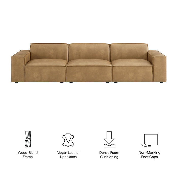 Restore 3-Piece Vegan Leather Modular Sofa Set Toast