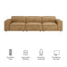 Restore 3-Piece Vegan Leather Modular Sofa Set Toast