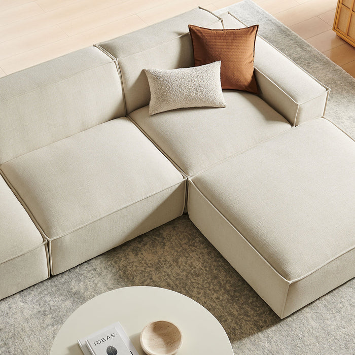 Restore 4-Piece Performance Fabric Upholstered Modular Sofa Set with Ottoman by Modway - top view