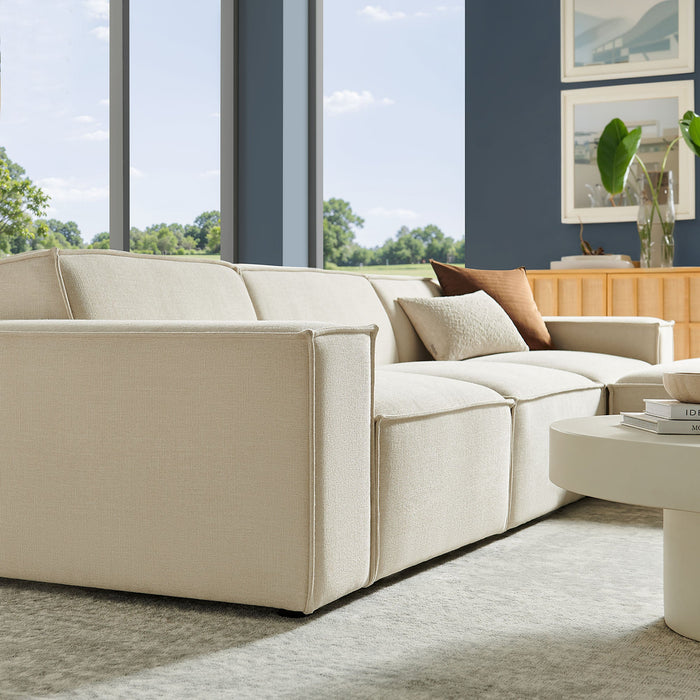 Restore 4-Piece Performance Fabric Upholstered Modular Sofa Set with Ottoman by Modway - feature highlight
