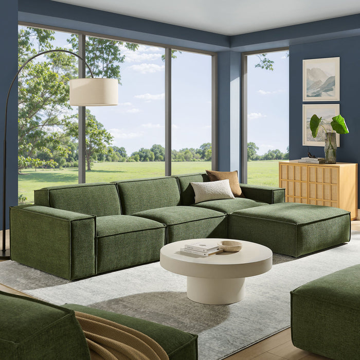Restore 4-Piece Performance Fabric Upholstered Modular Sofa Set with Ottoman by Modway - view 27