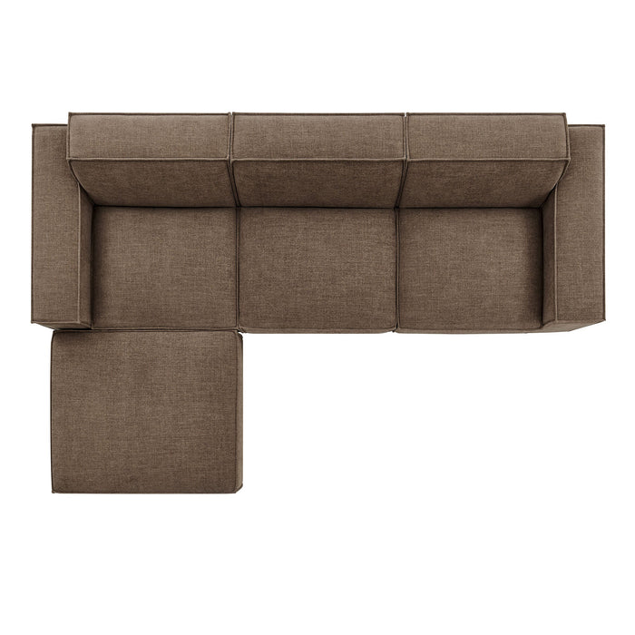 Restore 4-Piece Performance Fabric Upholstered Modular Sofa Set with Ottoman sectional sofa lifestyle shot