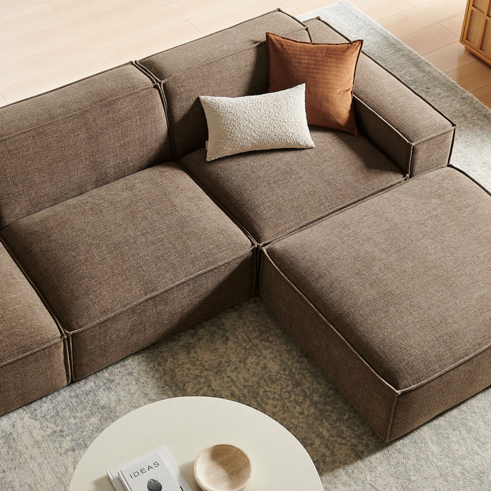 Restore 4-Piece Performance Fabric Upholstered Modular Sofa Set with Ottoman sectional sofa