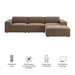 Restore 4-Piece Performance Fabric Upholstered Modular Sofa Set with Ottoman sectional sofa side view