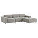 Restore 4-Piece Performance Fabric Upholstered Modular Sofa Set with Ottoman sectional sofa angle view