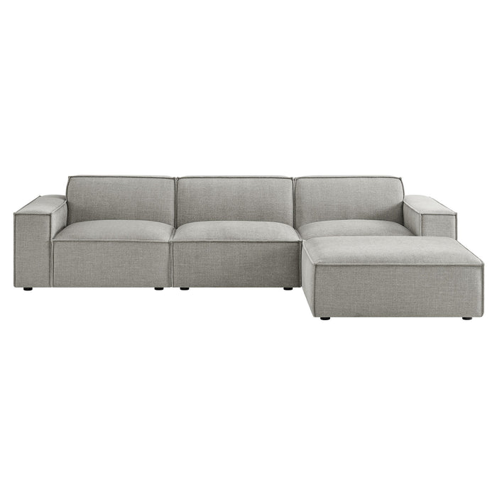Restore 4-Piece Performance Fabric Upholstered Modular Sofa Set with Ottoman sectional sofa back view