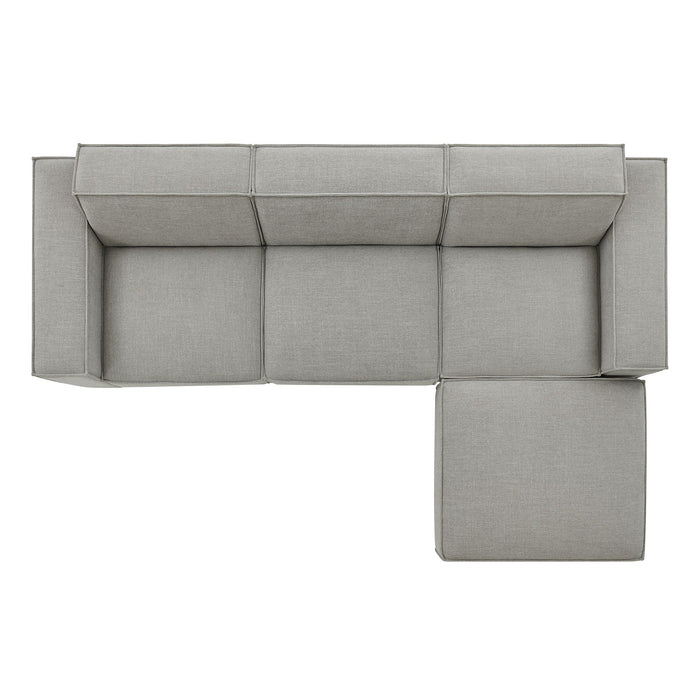 Restore 4-Piece Performance Fabric Upholstered Modular Sofa Set with Ottoman sectional sofa seating detail