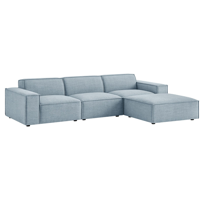 Restore 4-Piece Performance Fabric Upholstered Modular Sofa Set with Ottoman by Modway - product label