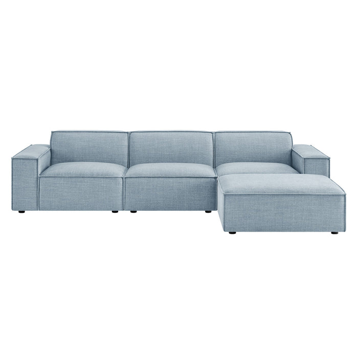 Restore 4-Piece Performance Fabric Upholstered Modular Sofa Set with Ottoman by Modway - view 24