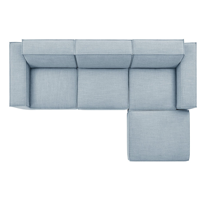 Restore 4-Piece Performance Fabric Upholstered Modular Sofa Set with Ottoman by Modway - view 25