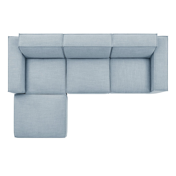Restore 4-Piece Performance Fabric Upholstered Modular Sofa Set with Ottoman by Modway - view 26