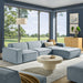 Restore 4-Piece Performance Fabric Upholstered Modular Sofa Set with Ottoman by Modway - installation view