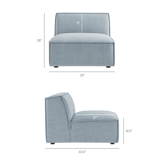 Restore 4-Piece Performance Fabric Upholstered Modular Sofa Set with Ottoman by Modway - view 19