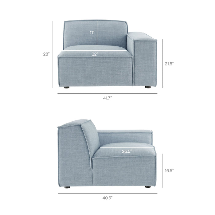 Restore 4-Piece Performance Fabric Upholstered Modular Sofa Set with Ottoman by Modway - view 20